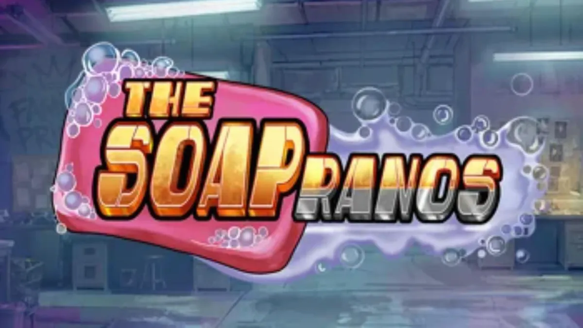 Tampilan visual slot The Soapranos dengan tema binatu mafia